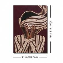 1件裝裱/未裝裱現代波希米亞非裔時尚帆布海報 憂鬱紅抽象非洲女孩女性牆面藝術印花 走廊、玄關美學裝飾 捲軸畫 適用於宿舍、客廳、臥室、現代家居裝飾 - A - 查看 16