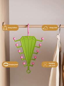 1pc V-Shaped Hat & Clothing Hook Storage Rack, Multi-Hook Space-Saving Closet Organizer, Anti-Clutter Plastic Clothing Hooks, Home Bedroom Closet Storage Display Rack, Multi-Prong Hanger Suitable For Shirts, Hats And Scarves, Closet Accessories Storage Rack - Multicolor - View 7