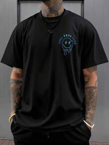 Men's Lightweight And Comfortable T-Shirt With Lightning Bolt Print, Smile And "Blue Cool Dad Club" Lettering, Double-Sided Print, Ideal Gift For Dad Or Friend, Christmas Present. - 黑色 - 查看 2