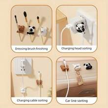 1/3pcs Cute Desktop Multi-Functional Cable Organizer, Practical Hooks And Clips, Suitable For Mouse Cable/Earphone Cable, Data Cable Fixing, Nail-Free Organizing Tool, For Desk And Drawer Storage, Cable Management, Office Desk Organization, Minimalist Hooks, Compact Storage Rack, Durable Clips, Smooth Surface, Earphone Storage Box, Cable Holder, Office Staff Use, Efficient Workspace Setup, Multi-Functional Hooks - Multifunctional Animal Hooks - View 11