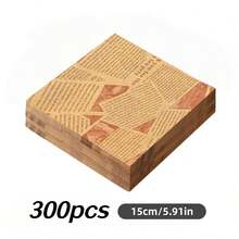 50/300/500pcs English Newspaper Style Greaseproof Silicone Paper, Small Size Oil-Resistant Paper Pads, Designed For Hamburgers, Bread, Fries, Sandwiches, BBQ, Suitable For Kitchen, Picnic, Camping, BBQ, Party Supplies, Baking Kitchen, Commercial Oil-Resistant Paper Pads - Multicolor - View 11