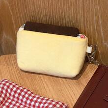 1pc Pudding Mini Coin Purse & Card Holder. Compact And Portable, Can Store Cash, Cards, Coins, Earphones & Keys. Perfect For Daily Use. - Rust - View 7