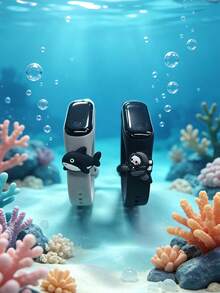 2入海洋系列LED電子手環，青少年適用，灰色鯊魚與黑色潛水員吊飾，時間日期秒錶顯示，適合開學、生日、聖誕禮物等 - 彩色 - 查看 9