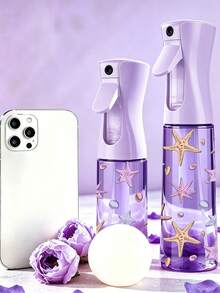 New Starfish Pattern PET Refillable Travel Spray Bottle, Professional High Pressure Atomization Spray Bottle, 200/300ml High Pressure Continuous Automatic Vacuum Fine Mist Sprayer, Hair Styling Tool, Hair Care Product, Accessory, Travel Essential, Vacation Essential - Multicolor - View 3