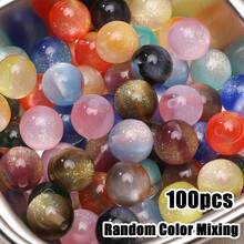 50/100顆 8mm 隨機混色細金亮片圓形樹脂珠,適用於DIY手鍊、珠寶製作、手工藝品、友誼禮物 - 8mm - 查看 11