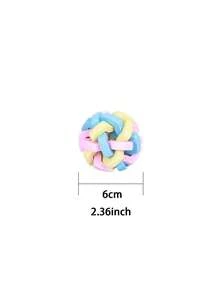 1pc/2pcs Ferret Toy With Built-In Bell - Colorful Squeaky Pet Chew Ball, Elastic Rubber Pet Ball With Interlocking Ring Design And Internal Bell - Dental Health And Exercise Toy For Ferrets, Dogs, Cats - Chew Toy For Teething, Indoor Play - Suitable For Ferrets And Small Pets, Interactive Ball Suitable For Dogs - Multicolor - View 10