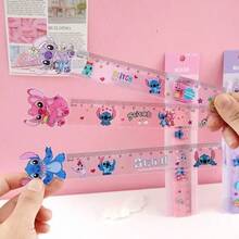 DOBBLE 1 Stitch Cute Cartoon Pattern Ruler Sets: 15 Cm / 5.91 Inches Acrylic Rulers With Various Designs, Perfect For School, Office, Drawing, Maths, Stationery, Small Gifts, And The New Semester - A - View 4