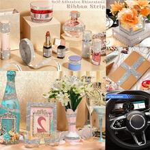 Rhinestone Ribbon Stickers - Decorative Stickers, Featuring Shiny Stripes, Diamond Crystal Design And Silver Rhinestone Strips, Perfect For Arts And Crafts, Wedding Celebrations, Car Decoration And Phone Decoration, Suitable For Any Occasion, Any Holiday, Beautiful And Elegant, Also A Must-Have Gift For Others - A - View 4