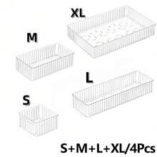 10/7/6/1 piezas Caja divisoria de cajón, Juego organizador de cajón de plástico transparente multifuncional, Ideal para almacenamiento de cosméticos y organización del baño, Múltiples tamaños disponibles, Adecuado para cada habitación, Utensilios de cocina, Ajuste perfecto para tocador y cajones de baño, Regalo de graduación, Estante de exhibición de cosméticos elegante, Mejora la decoración del hogar y la decoración del dormitorio - transparente - Ver 21