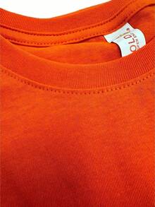 Original HPC POLO T-Shirt With Round Neck And Short Sleeves – Themed Graphic Design "HPC: Retro Typography Houston" – 100% Cotton - 橘色 - 查看 5