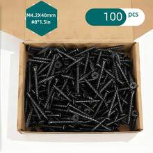 100入黑色高強度M3.5、M4.2自攻螺絲 - 粗牙平頭，適用於乾壁與木工 - 100PCS - 查看 25