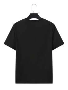 Fashionable Men's T-Shirt With Print - Black - View 2