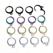 20 piezas Ganchos y clips de pendientes de acero inoxidable hechos a mano, accesorios para hacer joyas DIY, alambres para orejas - ganchos para pendientes - Ver 3