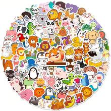 100pcs Cute Animal Theme Small Stickers No Repeated Waterproof 4.3cm/1.7inch Sticker Pack For Water Bottles, Phone, Scrapbooking, Luggage -Creative Decoration Stickers Perfect For Party Favors Gift/Deco, Christmas,Birthday Decorations - Multicolor - View 4
