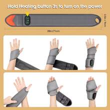 Almohadilla de calefacción de muñeca inalámbrica, Soporte recargable de muñeca caliente para el túnel carpal, Envoltura de masajero de muñeca caliente para la artritis, Gris - 1 - Ver 2