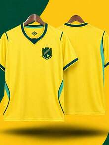 Men's Brazilian Cup Short-Sleeve Casual Shirt 2026-27!! - 黃色 - 查看 2