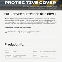 ROCKBROS 1PC Full-Coverage Dustproof Bicycle Cover With Smooth Zipper, Suitable For 24–29-Inch Mountain Bikes And 700C Road Bikes - Black - View 6