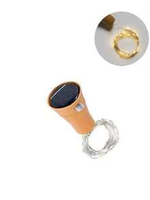 Solar Powered Wine Bottle Lights String, Copper Wire, Cork Shaped, Suitable For Wedding, Christmas, Outdoor, Yard, Lawn Decor, Warm Light/White Light/Color Light - Multicolor - View 13