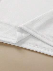 Camiseta para hombre con estampado de personaje divertido de estilo minimalista, negra, corte holgado, cuello redondo, manga corta, transpirable, ropa casual de calle, ropa masculina a la mo - Blanco - Ver 3