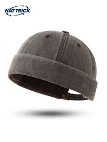1pc Unisex Washed Vintage Landlord Hat, Adjustable Brimless Sailor Cap, Fashionable Personalized Hat For Daily Commute, Party, Travel, Hip-Hop, Street, Motorcycle, Versatile Casual Tang Hat, All Seasons - F - View 8