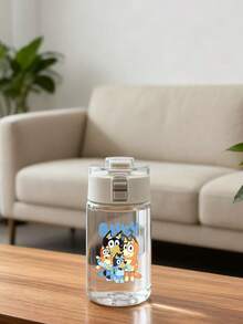 Bluey 1個 400/600/800ml 水壺，大容量附吸管與防漏設計，便攜手柄，輕量塑料材質，卡通設計，適用健身與籃球運動 - 彩色 - 查看 9