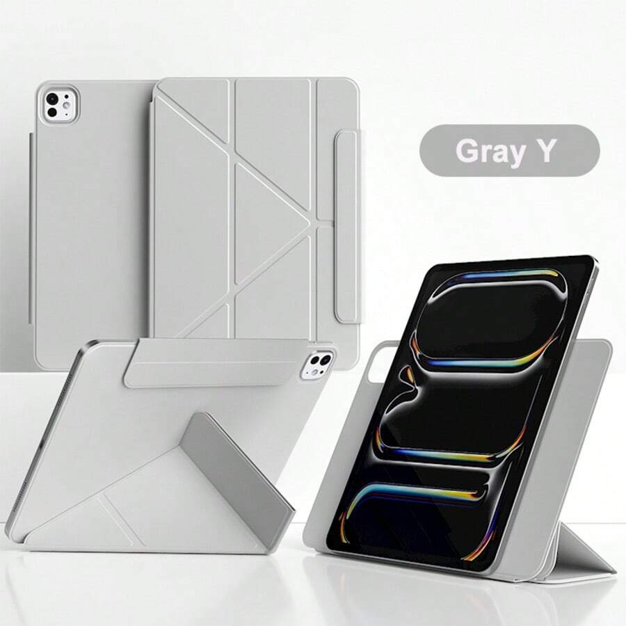適用於 iPad Pro 13 吋 M5 M4 2026、Air 11 M2 10.9、Air 第 5 代/第 10 代/第 11 代 A16 2025 M3、Air 13，強力磁吸超薄三折立式保護殼，支援 Pencil Pro 與 Pencil