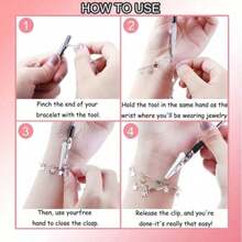 Bracelet Clasp Assistant - Quick And Convenient Daily Bracelet Wearing Helper, Effortless Jewelry Slide Clasp Wrist Accessory, Fashionable Metal Wearing Buffer, Metal Wire Crocodile Clip Bracelet Assistant Tool, Used For Adjusting Watch Band Buckle - Multicolor - View 8