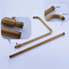 Antik Retro Duschsystem Duscharmatur Duschset Duschgarnitur Regendusche Handbrau - Gold - Übersicht 4