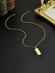 Hip Hop Dollar Sign Pendant Gold Plated Stainless Steel Necklace For Men Women - Gold - View 4