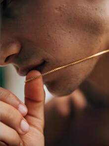 Men's Minimalist 1.8mm Box Chain Stainless Steel 18K Gold Plated Necklace: Durable, Non-Fading, Perfect For Sports And Everyday Styles - Multicolor - View 3