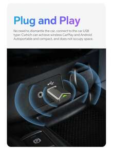 XUDA 2026 New CarPlay AI Box Mini Super Box, Supports Wired To Wireless, Features Wireless CarPlay And Android 2-In-1 Functionality, Equipped With 2.4-5.0GHz WiFi 5, Compatible With 99% Of Vehicles With Wired CarPlay And Android - B - View 7