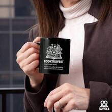 Booktrovert Book Lover Gifts Definition Mug Lectores de libros Regalos Divertida Taza de cermica Novedad Vaso de 11 oz Color Negro - Negro - Ver 4