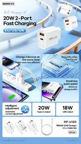 REMAX 20W A+C Charger+C-L Cable Set RP-U120 - White - View 5