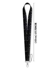 1 Set Glitter Pattern Fashionable Personalized Push-Pull Card Holder, Glitter Pattern Printed Keychain Pendant Bag Charm, Student ID Bus Card Protective Sleeve, Suitable For Office Workers And Students Daily Use - Rectangle - View 8