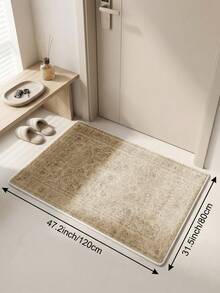 1件米色復古客廳地毯，適用於廚房、餐廳、臥室，節慶裝飾客廳地毯，室內、室外、辦公室、大廳、防滑門墊、浴室、走廊、書房地毯、電競區域地毯 - 駝色 - 查看 19