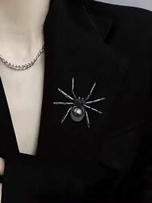 1 pieza Broche de araña grande de moda, adecuado para vestidos, camisas, suéteres, bufandas, chales, abrigos y sombreros - Accesorio de fiesta de la serie clásica elegante minimalista de Halloween - Multicolor - Ver 2