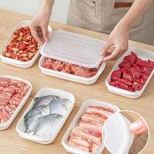 1/3件組可重複使用食品儲存容器套組,冰箱儲存盒,附蓋冷凍食品容器,可堆疊,食品保鮮盒,肉類冷凍容器,水果保鮮盒,便當盒 - 彩色 - 查看 4