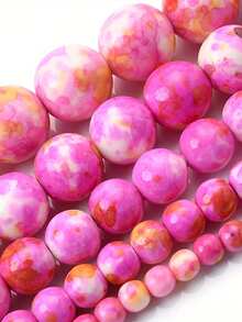 6/8/10mm Natural Stone Beads Rain Colored Stone Round Loose Spacer Beads For Jewelry Making Needlework Diy Bracelet Necklace - Multicolor - View 8