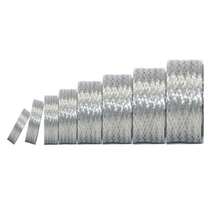 Funda de protección para cable trenzado de cobre estañado, revestimiento de telar de alambre de metal, EMI RFI ESD, protector de red de conexión a tierra, tubular plana, expandible de 1/2 - 3/4" de ancho (0,48" de diámetro interior) - 20 pies - Ver 2