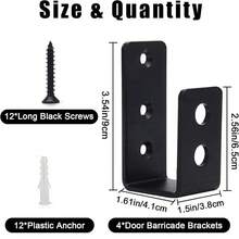 Open-Type Pole U-Shaped Bracket, Gate Pole Bracket, Road Barrier Bracket, Heavy-Duty Bracket Gate Reinforcement Kit - Black 4pcs Pack - View 2