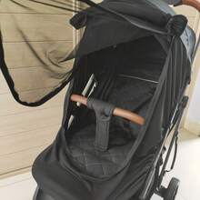 1pc Universal Stroller Sun Shade Cover, Mosquito Netting, Light Blocking Sun Sail Canopy For Baby Stroller - Black - View 2