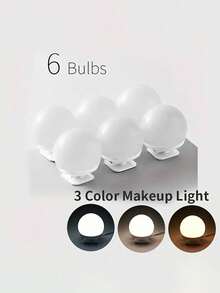 1pc Multi-Size Makeup Mirror Light, LED Makeup Mirror Bulb, USB 3-Color Makeup LED Mirror Light, Makeup Mirror Bathroom Lighting, Adjustable Brightness & Color Temperature, Rotatable Wire Organizer, 6/10/12/14 LED Options - Multicolor - View 12