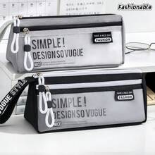1pc Large Capacity Pencil Case, Multi-Layer Pen Pouch, Desktop Organizer Pen Bag, Suitable For Middle School, Office, University, Adults, Male And Female Students, Back To School Season, Learning Supplies - One Size Fits All - View 1