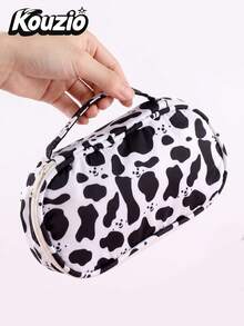 1pc Cow Print Handheld Pencil Case, Large Capacity Portable Multi-Functional Pen Bag, Versatile Stationery Organizer For School Supplies, Daily Cosmetic Makeup Storage Pouch For Girls & Students, Ideal Back To School & Holiday Gift - Multiple Colors - One Size Fits All - View 5