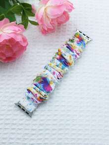 1件時尚彈性髮圈錶帶，相容於 38mm/40mm/41mm/42mm/44mm/45mm/46mm/49mm，相容於 Ultra/Se/S10/S9/8/7/6/5/4/3/2/1 型號，適合春、夏、秋、冬，時尚美觀，易於佩戴，適合工作、約會、聚會、運動搭配 - 常規款 - 查看 46