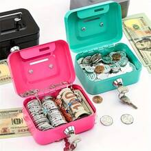 Mini Coin Savings Jar With Lock - Adult Money Box With Key Lock, Top Handle Design, Suitable For Daily Office Use, Perfect Halloween Christmas Gift - Multicolor - View 11