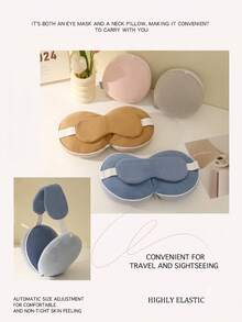 Multifunctional U-Shaped Pillow, Combined Eye Mask And Neck Pillow, Light-Blocking Sleep Pillow, Suitable For Napping And Airplane Travel - Multicolor - View 5