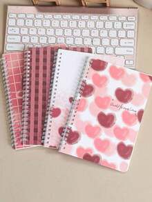 1pc Set A5 Spiral Notebook With Cute Cartoon Cover, 60 Sheets Lined Pages Random Pattern Back To School, First Day Of School - Multicolor - View 1
