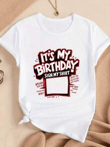 Camisas de mujer, ropa de mujer, camisetas de mujer, ropa de mujer. Celebra mi cumpleaños. Camisetas cómodas de mujer, blusas para mujer. - Blanco - Ver 1