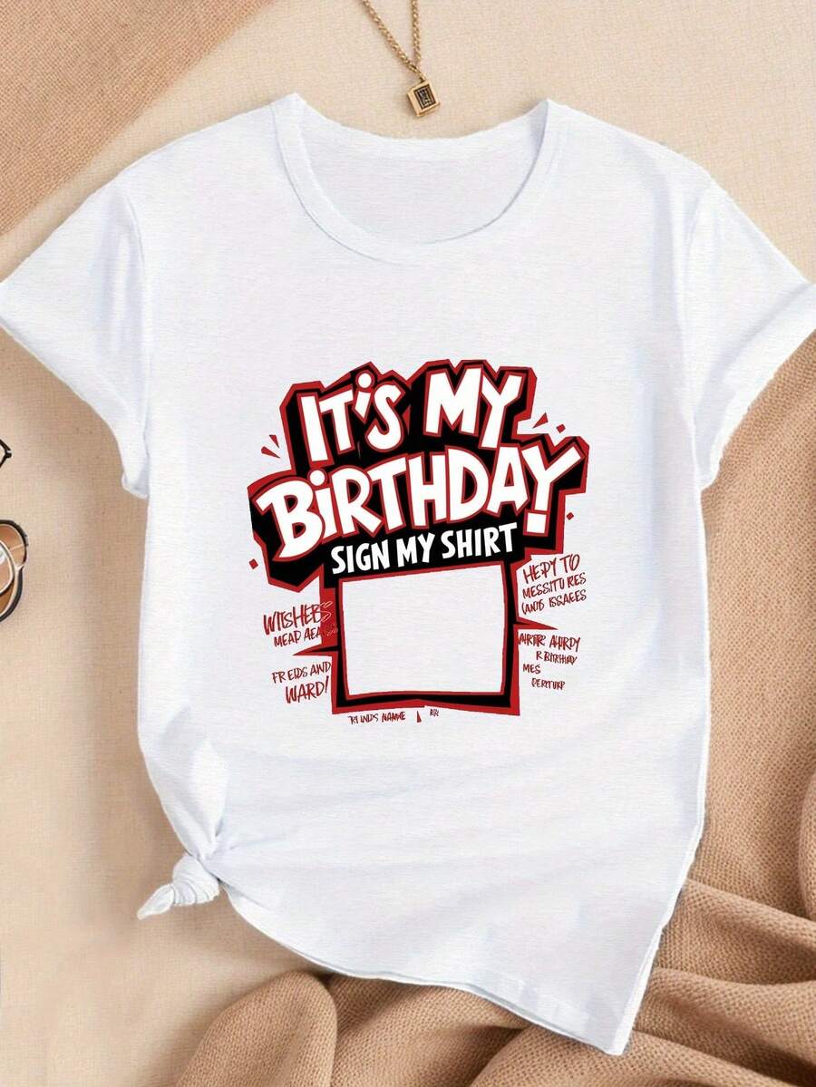 Camisas de mujer, ropa de mujer, camisetas de mujer, ropa de mujer. Celebra mi cumpleaños. Camisetas cómodas de mujer, blusas para mujer. - Blanco - Ver 1